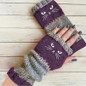 Autumn and winter heart-shaped contrasting color retro warm fashion finger gloves — image 6 of 20