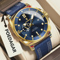 Luxury Trendy Man Wristwatch Square Dial Waterproof Luminous Date Week Men Watch Simple Business Quartz Leather Men's Watches Reloj — image 27 of 31