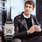 Watches For Men Swiss Mens Watch In Stainless Steel With Leather Strap And Rectangular Sapphire Glass Dial Quartz Movement 50M Waterproof — image 5 of 7