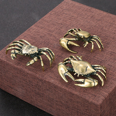3 Styles Available Brass Crab Small Statue Ornaments Retro Animal Miniatures Figurines Office Desk Decorations Home Decor Crafts — image 3 of 12