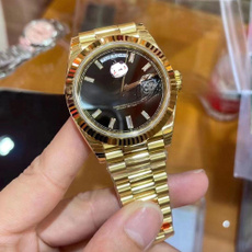 Black Crystal Log Watch for Men – Automatic Mechanical Movement, Stainless Steel Band, Water-Resistant, Dual Calendar Display — image 3 of 22