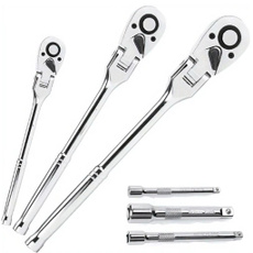 Compactly Ratchet Wrench Tool Kit 1/4 3/8 1/2Inch Drive Steel Swivels Bar Spanner — image 3 of 9