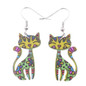 Bonsny Cute Lovely Cat  Earrings Acrylic Printing Patterns 2017 New Design Drop Earrings For Girls Woman Jewelry — image 17 of 20