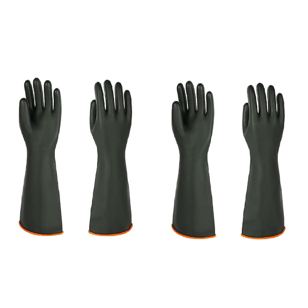 Heavy-Duty Latex Chemical Resistant Gloves - Reusable Long Rubber Dishwashing Gloves With Forearm Protection For Men - Waterproof, Industrial Safety Gear,182 Pair — image 1 of 8