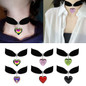 Fashion Velvet Choker Heart Crystal Pendant Necklaces Black Velvet Clavicle Chain Necklace Simple Velvet Women Jewelry — image 8 of 9