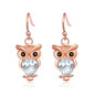 1 Pair Rose Gold Zircon Earrings Female Owl Earrings Fashion Jewelry — image 6 of 7
