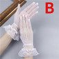 Women Summer Uv-proof Driving Gloves Mesh Fishnet Gloves Lace Mittens Full Finger Girls Lace Fashion Gloves — image 19 of 22