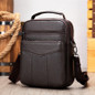 Genuine Leather Messenger Bag - Black, Multi-Compartment, Adjustable Strap, Ideal for Men's Daily Commute, Business, Travel — image 22 of 29