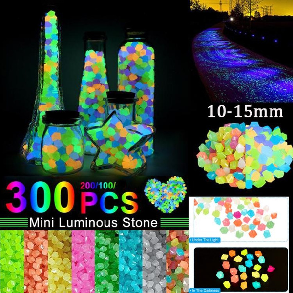 300/200/100pcs Glow Rocks Decoration Pebbles Luminous Stones for Outdoor Walkways Glow In The Dark Pebbles Glowing Stones Tank Aquarium Home Garden Yard Decor Fish Tank — image 1 of 56