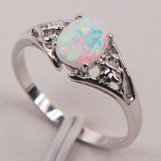 White Fire Opal 925 Sterling Silver Fashion Jewelry Ring Size 5 6 7 8 9 10 11 — image 3 of 4