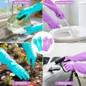 Reusable Dishwashing Cleaning Gloves With Latex Free, Cotton Lining,Kitchen Gloves 2 Pairs,Purple+Blue Medium — image 4 of 8