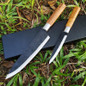 Chefs Knife Set Knives Kitchen Set - Real Wood Handle- Professional Kitchen Knife - 2 Piece Stainless Steel Cutlery Knives Set — image 12 of 13
