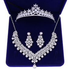 Bridal Wedding Jewelry Set for Rhinestone Choker Earrings Crystal Tiara for Wome — image 3 of 12