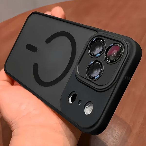 Translucent Luxury Case for iPhone 17 16 15 Pro Max 16 15 14 Plus 17 Air with Magnetic Wireless Charging and Matte Lens Protector — image 1 of 18