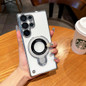Thin Clear Magnetic Folding Stand Frameless Phone Case For Samsung S24 S25 Plus S22 S23 Ultra Luxury Plating Borderless PC Cover — image 13 of 16
