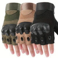 Tactical Gloves, Outdoor Gloves Fingerless Glove for Riding, Cycling, Motorcycle, Hunting, Shooting, Hiking, Camping, Airsoft, Paintball Gloves — image 2 of 17