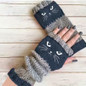 Autumn and winter heart-shaped contrasting color retro warm fashion finger gloves — image 5 of 20