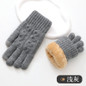 Touchscreen Winter Gloves for Men - Double Layer Fleece Lined, Cold Weather Thermal Gloves, Soft Cashmere-Like Knit — image 9 of 12