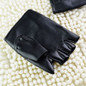 Men Unisex Artificial Leather Half-Finger Gloves Theatrical Punk Hip-Hop Driving Motorcycle Performance Party Fingerless Mittens BEW — image 8 of 14