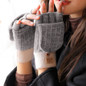 Cotton Gloves Stretchy Mittens Adult Plush Half&Full Finger Gloves with Flip Top Knitted Warm Gloves for Cold Weather ETE — image 11 of 19