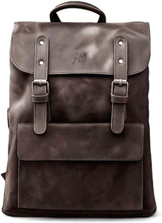 Genuine Leather Backpack for Men Casual Carryon Vintage 16 Inch Laptop Bag Camping Travel Hiking Backpack Leather Rucksack — image 3 of 6