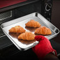 6/12/18PCS Stainless Steel Baking Pan with Clear Lid, Rectangular Metal Bakeware Tray for Oven Roasting, Bread, Cakes, Meal Prep, Reusable Food Storage Container, Dishwasher Safe Baking Tray for Kitchen Cooking — image 11 of 18