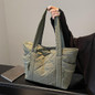 Womens Shoulder Bag Large Capacity Armpit Bag Casual Handbags Students School Bag Commuting Bag Qulited Underarm Bag — image 11 of 17