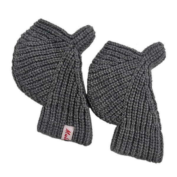 Keep Warm Lengthen Wrist Gloves Solid Color Half Finger Mitten for Teens — image 1 of 20