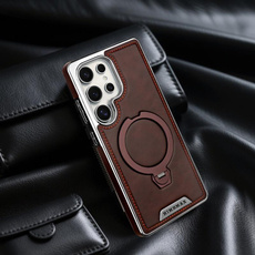 360 ° Rotating Bracket Leather Case,For Samsung Galaxy S24 S23 S25 Ultra S25Edge Wireless Charging Phone Protective Back Cover — image 3 of 13