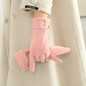 1 pair of thermal gloves, suitable for girls in winter, velvet, windproof and cold-proof temperament, elegant touch-screen split-finger gloves, left and right hands — image 6 of 22