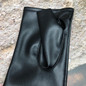 Black Long Fingerless Gloves PU Leathers Punk Gloves Thimb Hole Mittens — image 6 of 12