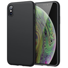Silicone Case for iPhone X, iPhone Xs, 5.8-Inch, Silky-Soft Touch Full-Body Protective Case, Shockproof Cover with Microfiber Lining (Black) — image 3 of 8