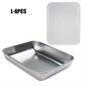6/12/18PCS Stainless Steel Baking Pan with Clear Lid, Rectangular Metal Bakeware Tray for Oven Roasting, Bread, Cakes, Meal Prep, Reusable Food Storage Container, Dishwasher Safe Baking Tray for Kitchen Cooking — image 13 of 18