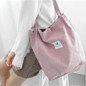 High Capacity Women Corduroy Tote Ladies Casual Shoulder Bag Foldable Reusable Shopping Beach Bag — image 6 of 14