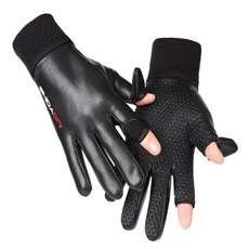 Flip Leather Gloves Winter Takeaway Waterproof and Cold-proof Outdoor Riding Driving Fishing Warm Gloves — image 3 of 12