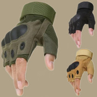 Tactical Army Military Airsoft Shooting Bicycle Combat Fingerless Paintball Hard Carbon Knuckle Half Finger Gloves — image 2 of 14