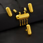 Africa Classic Golden Color Jewellery Set Ethiopia Earrings Pendant Rings Dubai Saudi Arab Bridal Wedding Accessories Party Gifts — image 6 of 9