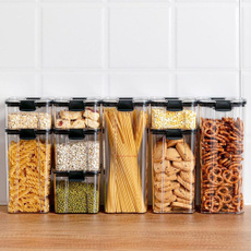 1pcs 460/700/1300/1800ML Food Storage Container Plastic Kitchen Refrigerator Noodle Box Multigrain Storage Tank Transparent Sealed Cans — image 3 of 21