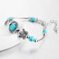 Women Fashion   Turquoise Beads Charm Bracelet Jewelry Vintage Butterfly Chain Beads Bracelet & Bangle Wedding Gift — image 4 of 10
