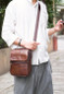 Genuine Leather Messenger Bag - Black, Multi-Compartment, Adjustable Strap, Ideal for Men's Daily Commute, Business, Travel — image 11 of 29