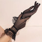1 Pair Elegant Lace Short Gloves Solid Color Breathable Elastic Gloves For Tea Party Night Prom Wedding Bridal Gloves Accessories — image 8 of 10