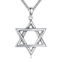 Sterling Silver Star of David Necklace for Men and Women Delicate Jewish Star of David Pendant with 22+2 Inch Adjustable Chain Jewelry Gift for Christmas Father's Day Mother's Day Birthday — image 2 of 9