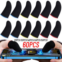 60pcs/50pcs/45pcs/40pcs/30pcs/20pcs Gaming Finger Sleeves Breathable Fingertips for Mobile Phone Game Controller Finger Thumb Sleeve Gloves Carbon Fiber Anti-Sweat Seamless Touch Screen Finger Covers — image 2 of 34