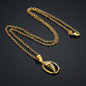 Gold Plated Vintage Bohemian Oval Necklace for Women Small CZ Pendant Link Chain Necklace Collarbone Collares Fashion Jewelry — image 5 of 22