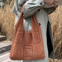 New Knitted Bag Retro Hollow Knitted Bag, Shoulder Bag, Women's Handbag, Shopping Bag, New Shoulder Bag, Fashion Women's Shoulder Bag, New Crossbody Bag, Christmas Gifts, Mother's Day Gifts, Thanksgiving Gifts, Valentine's Day Gifts — image 2 of 21