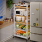 Multifunctional Kitchen Storage Rack with Microwave Stand and Vegetable Basket — image 4 of 12