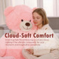 52 Inch Giant Teddy Bear Stuffed Animal, Pink Big Teddy Bear Plush Toys For Girlfriend, Kids, Life Size Large Bear Plushies Gift For ValentineS Day, Valentine, Birthday — image 6 of 8