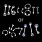 9PCS Clear UV Acrylic Nose Stud Eyebrow Ring Body Piercing Jewelry Kit Set  RZW — image 4 of 6