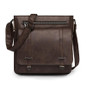 Women's Vintage-Inspired Crossbody Bag - Large Capacity Adjustable Shoulder Strap, Multiple Zippered Compartments, Two-Tone Brown & Black, Secure Metal Hardware for Business Commute & Casual Outings, Classic Mailbag Style, Textured Finish — image 10 of 12