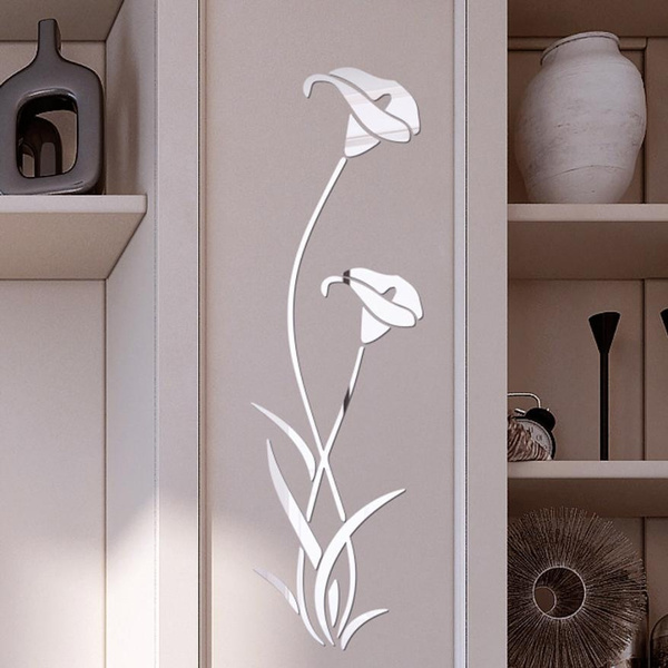 3D Diy Flower Shape Acrylic Wall Sticker Modern Stickers Decoration Living Room Removable Mural Wallpaper Art Decals Home Decor — image 1 of 16
